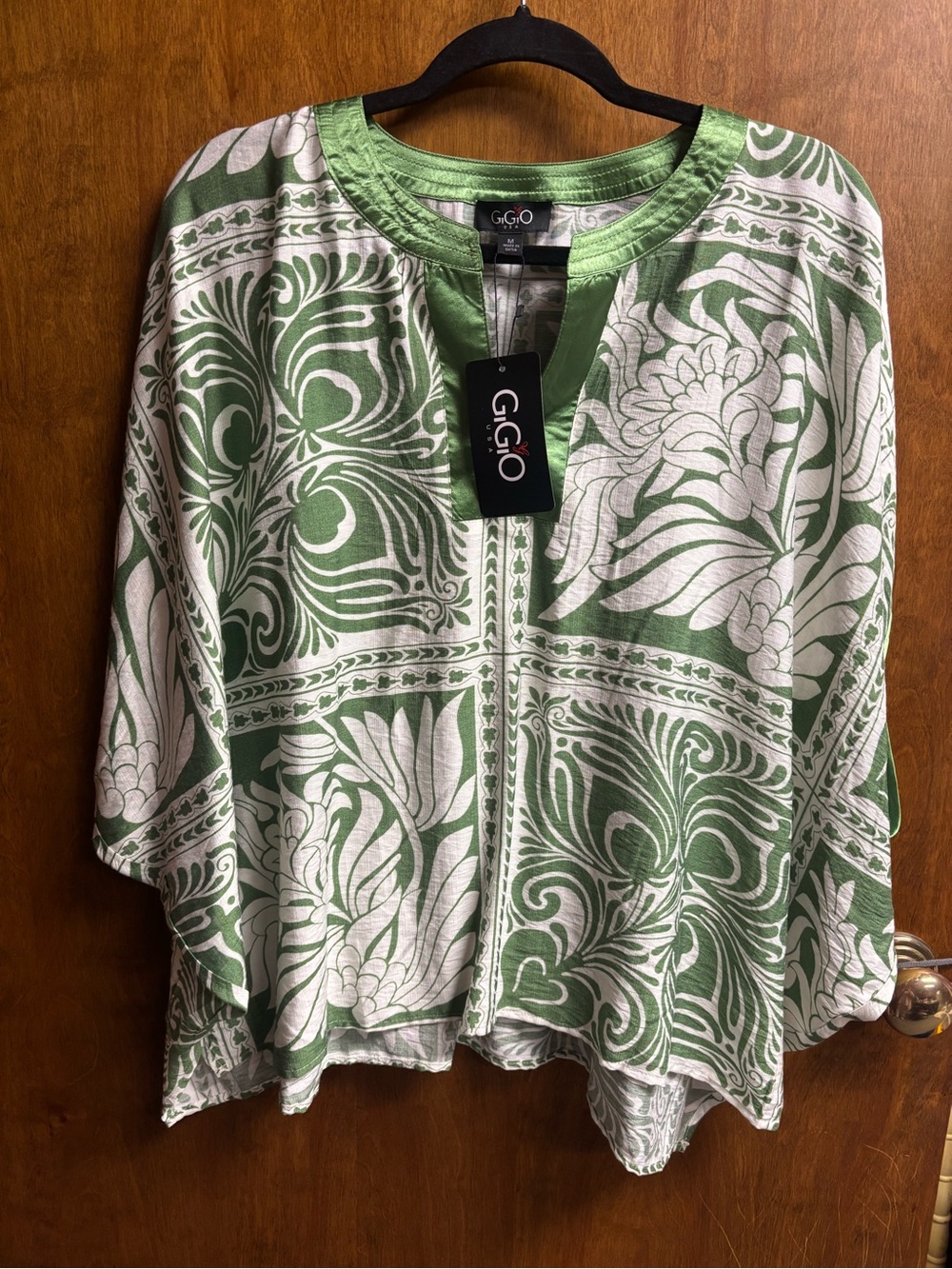 G.G.O Green & White Floral Print Women’s Top